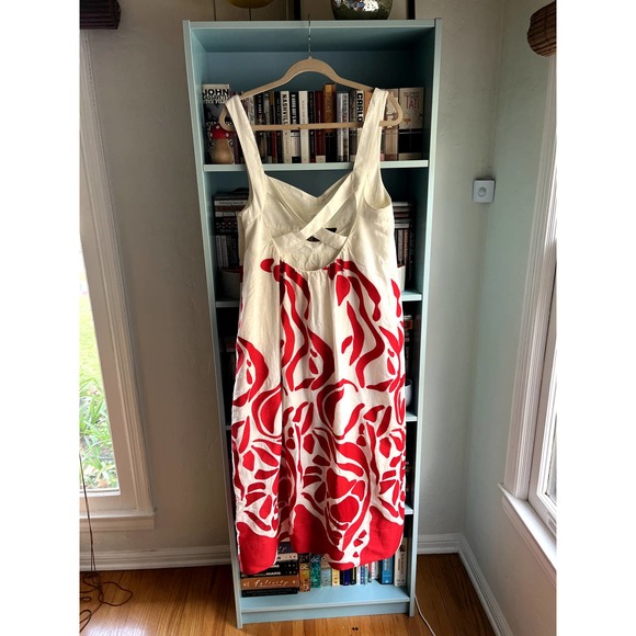 Anthropologie Red Embroidered Maxi Dress - Picture 2 of 6